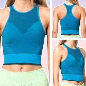 LULULEMON Seamless Mesh Supportive Training Tank Top Sz 4 Poolside